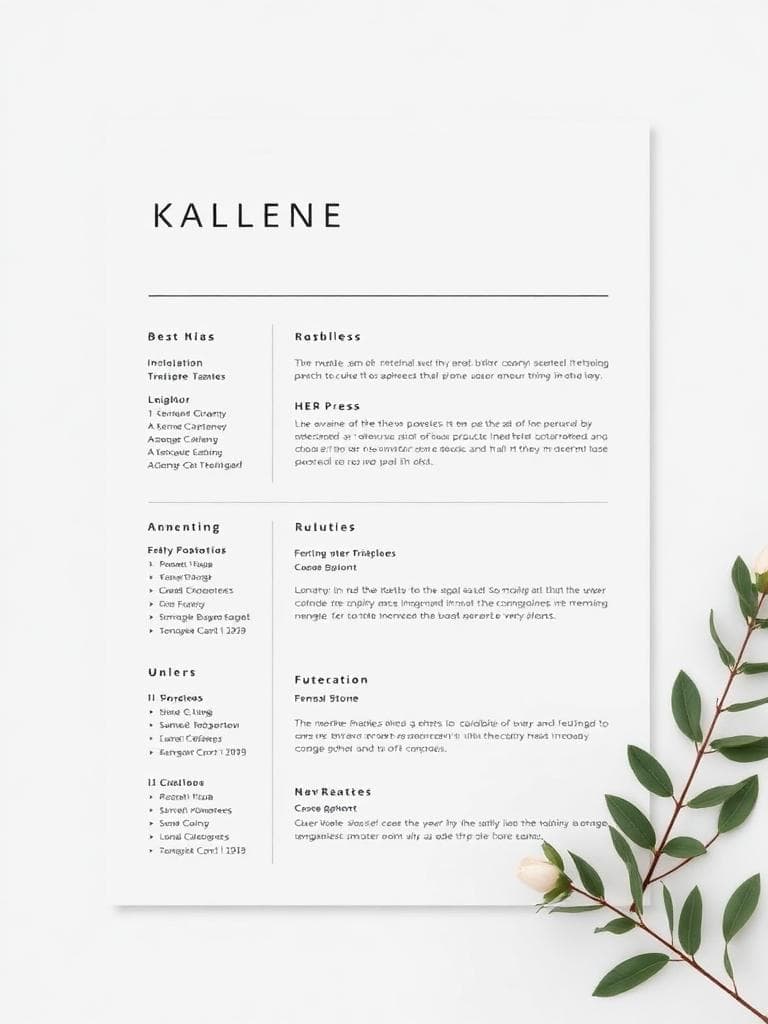 Minimalist resume template